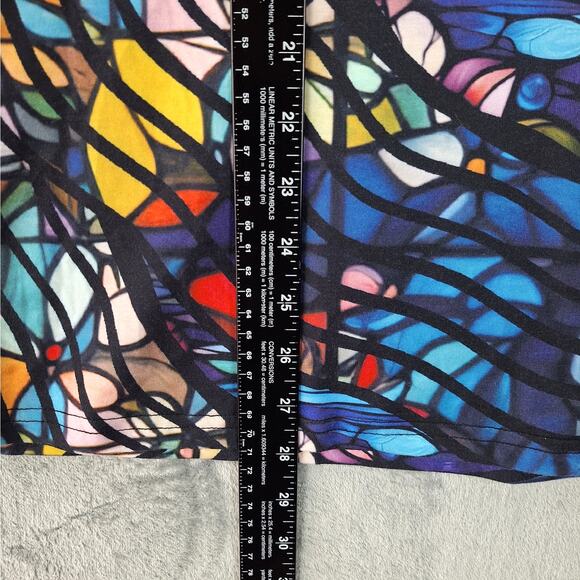 Womens Top XXL Artsy Statement Dragonfly Stained Glass Unique Bright Colorful - Picture 4 of 5